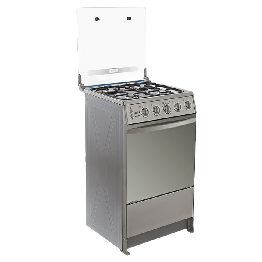COCINA A GAS ECOLINE 21″ AMALIA 4 HORNILLAS – SILVER