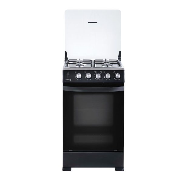 COCINA A GAS ECOLINE 21″ LUCIANA WONDER 4 HORNILLAS – GRILL – NEGRO MATE